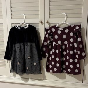 Zara Girls Dresses, Set of 2, Black and Burgundy, sz. 3